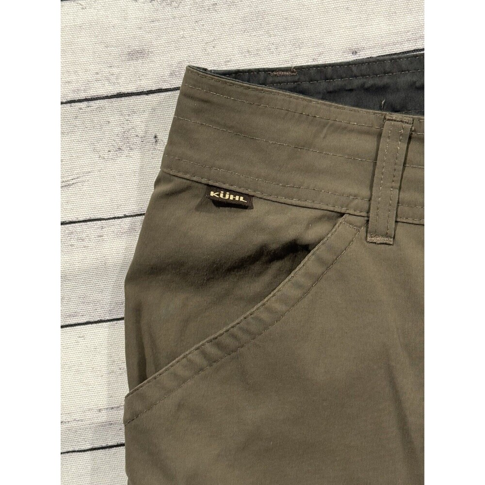 KUHL Mens Renegade Shorts Sz 32 Olive Green Hiking Zip Pockets Stretch Outdoor - Picture 7 of 16